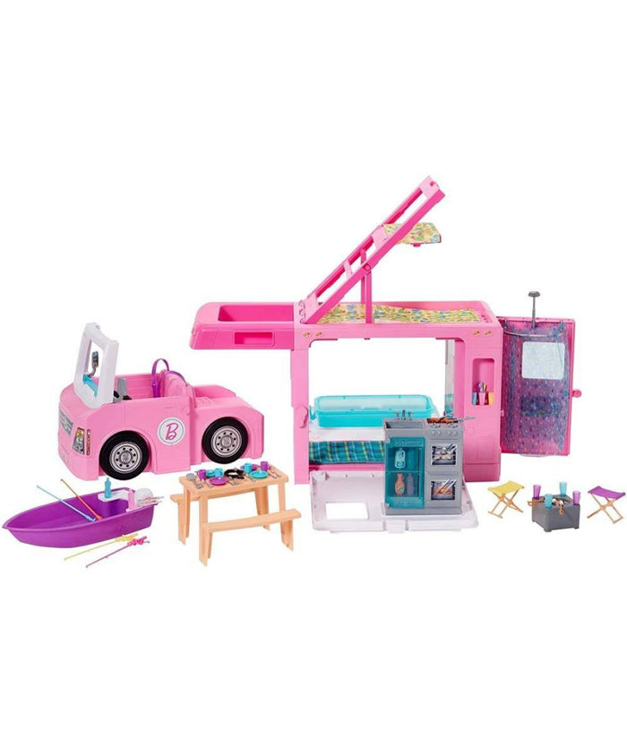 Playset Camper Dei Sogni 3 In 1 Con 3 Veicoli E 50 Accessori Giocattolo         