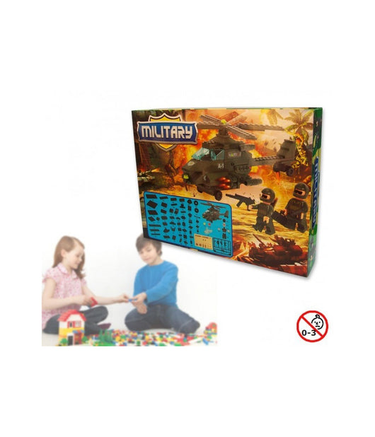 Playset Costruzioni Militari 160pz Da Assemblare Personaggi Elicottero Con Armi         