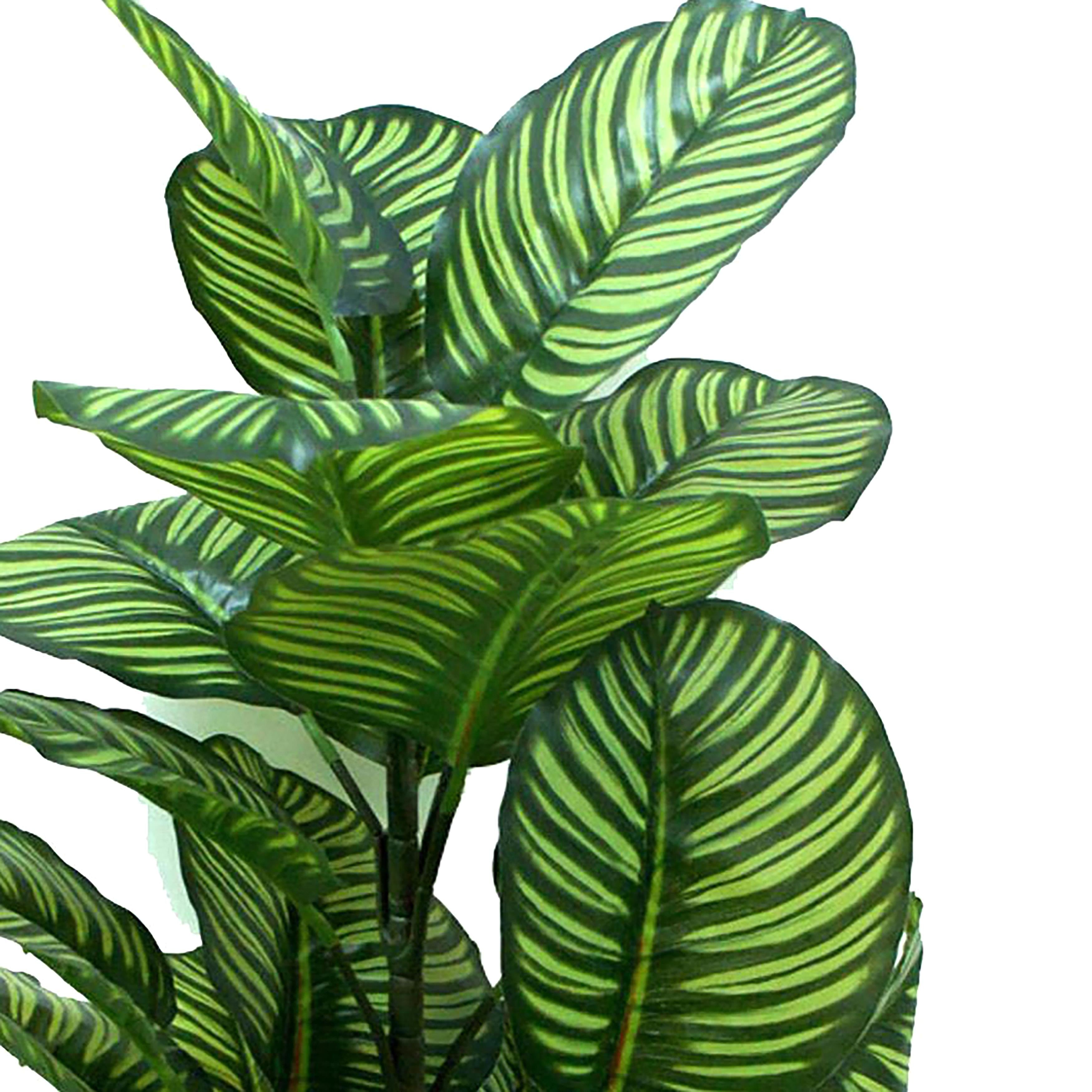 Pianta Artificiale Calathea in Vaso con 22 Foglie H 85 cm