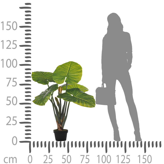 Pianta Artificiale Taro con Vaso H 105 cm