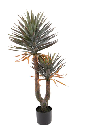 Pianta Artificiale Yucca in Vaso con 2 Diramazioni H 142 cm