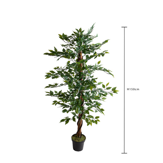 Pianta Artificiale Ficus Tree con Vaso 150 cm