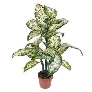 Pianta Artificiale Aglaonema in Vaso con 22 Foglie H 100 cm