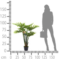 Pianta Artificiale Monstera in Vaso con 7 Foglie con Vaso H 105 cm