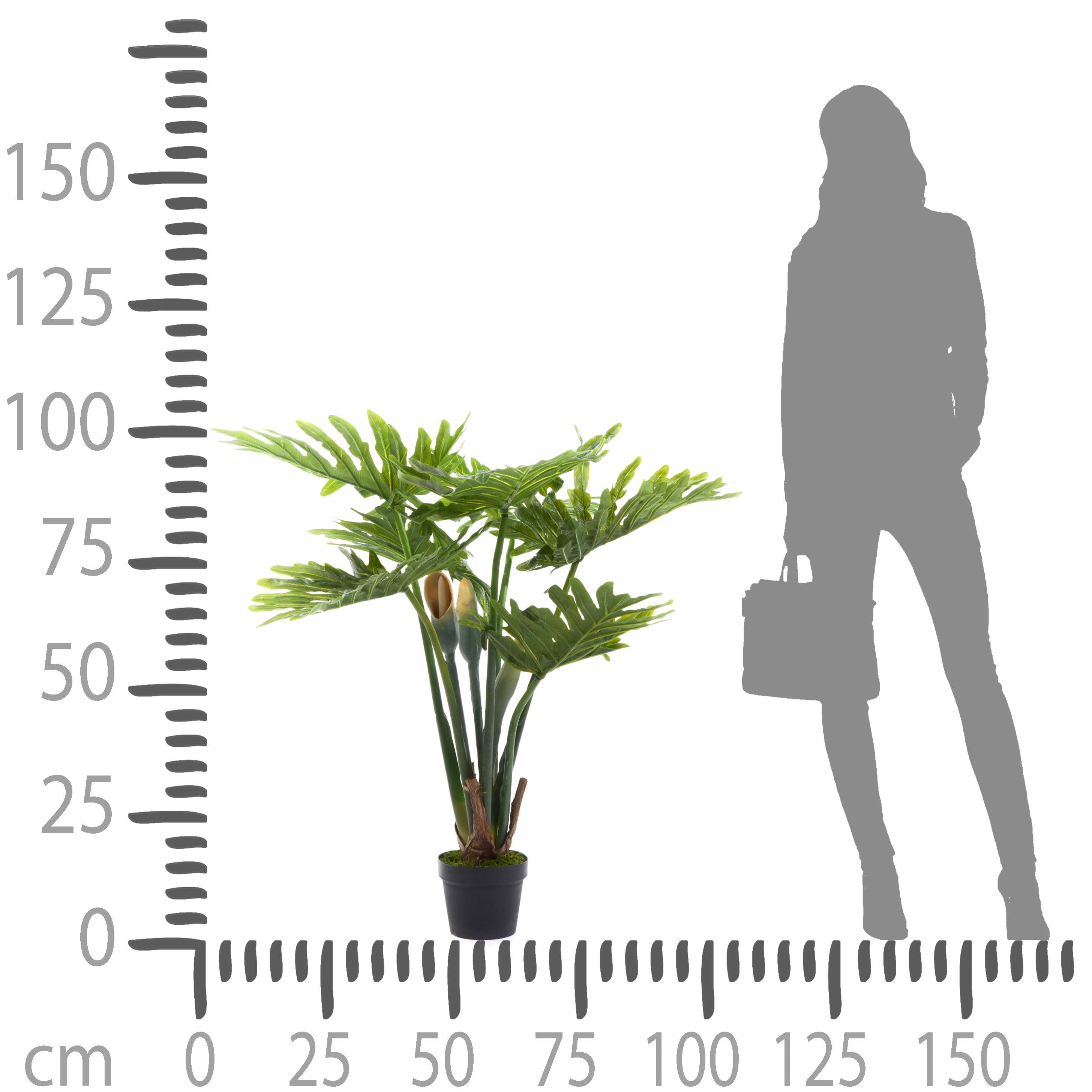 Pianta Artificiale Monstera in Vaso con 7 Foglie con Vaso H 105 cm