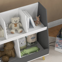 Mobile Portagiochi per Bambini a 2 Livelli con 5 Scomparti 80x34x79 cm in Legno Grigio