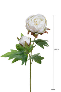 Set 6 Rami Artificiali Peonia per 2 Fiori 60 cm