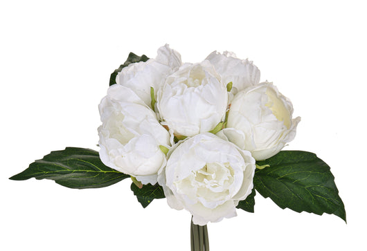 Set 3 Mazzi Artificiali di Peonie con 6 Fiori H 28 cm