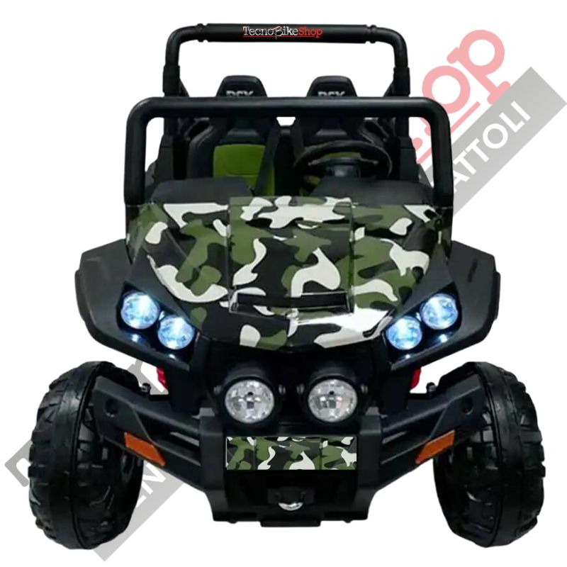 Auto Elettrica per Bambini 4x4 Polar 24V colore Verde Mimetico