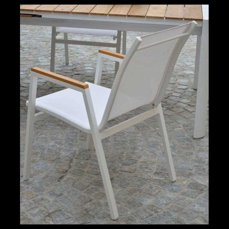 Poltrona alluminio Idaho Plus bianco cm53x65h43/62/87