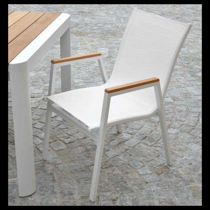 Poltrona alluminio Idaho Plus bianco cm53x65h43/62/87