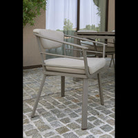 Poltrona alluminio Riverside tortora cm62x61h49/64/79