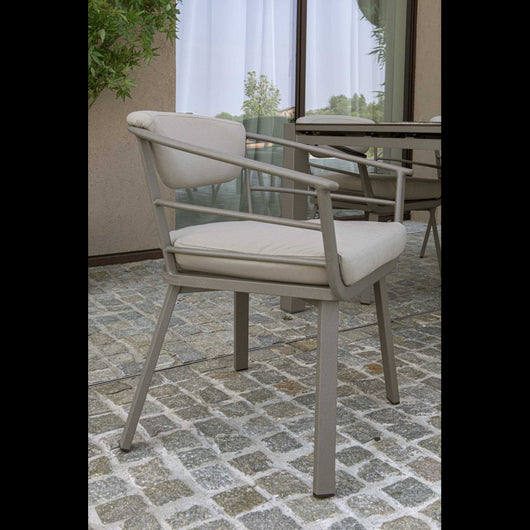 Poltrona alluminio Riverside tortora cm62x61h49/64/79