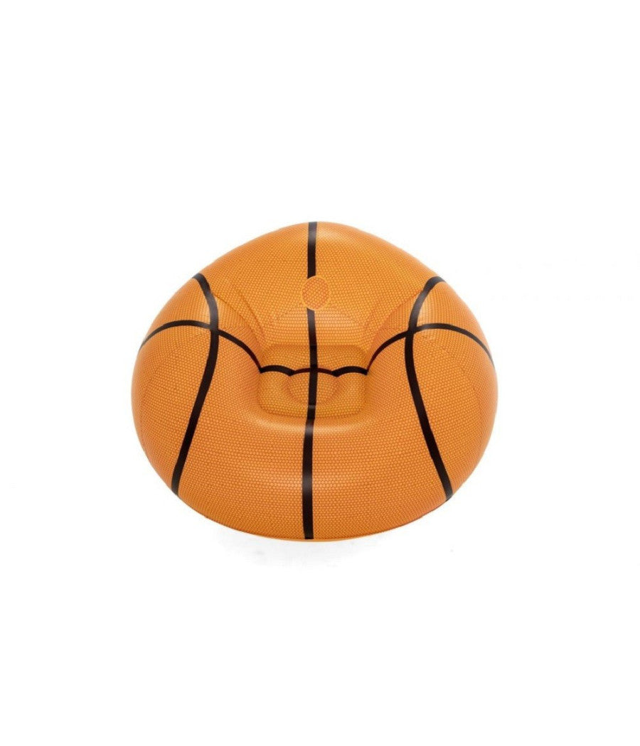 Poltrona Pouf Gonfiabile Design Palla Da Basket Bambini Ragazzi 114x112x66cm 75103         