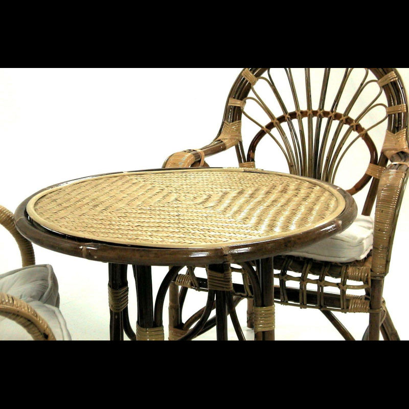 Poltrona rattan sole con cuscino cm62x65h44/62/90