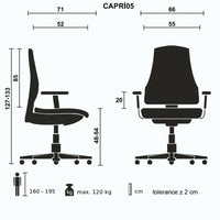 Poltrona da ufficio 67x52x132/138 cm Capri nera