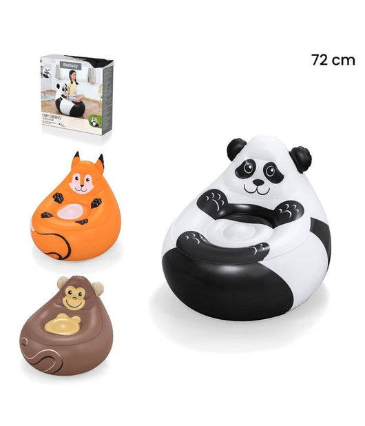 Poltroncina Poltrona Gonfiabile Design Animali Panda Scimmia Volpe 72 Cm 75116         