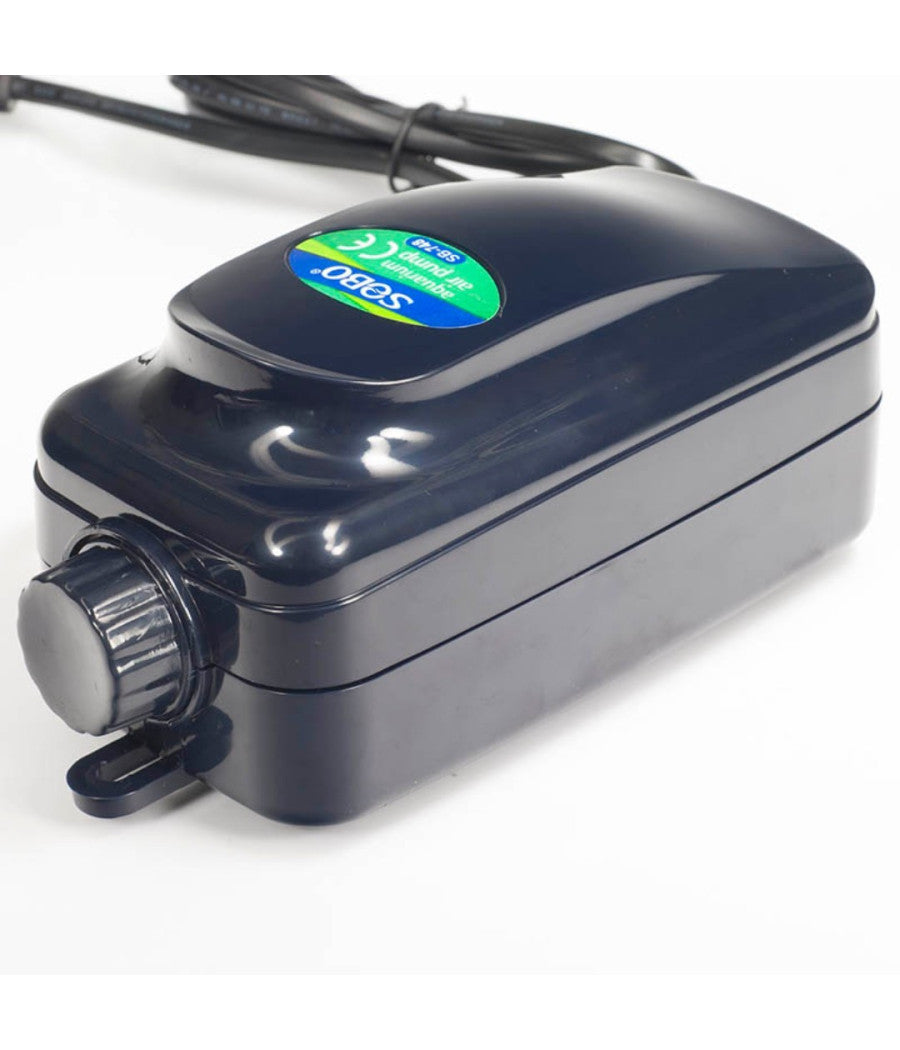 Pompa Aria Areatore Aeratore Per Acquario A 2 Vie Con Regolatore 2 X 3.5l/min 8w         