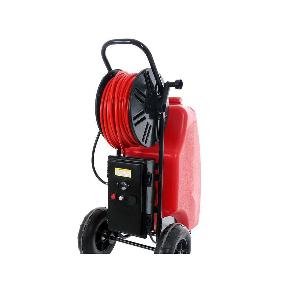 POMPA IRRORATRICE A BATTERIA 12V 8Ah CARRELLATA TROLLEY 45LT TUBO 50m AUSONIA 38017