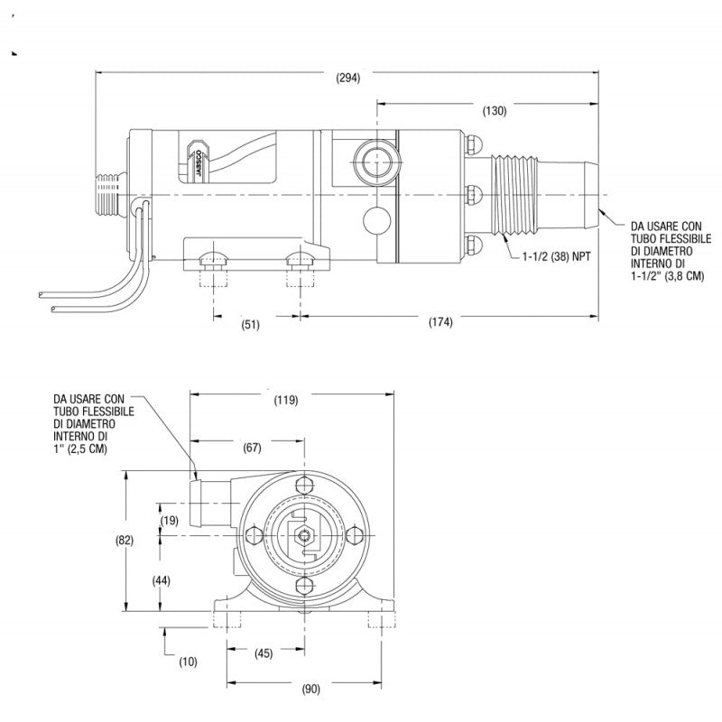 POMPA MACERATORE JABSCO 12 V.