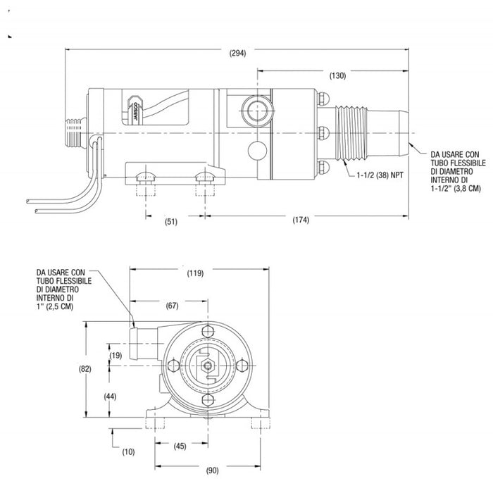 POMPA MACERATORE JABSCO 12 V.