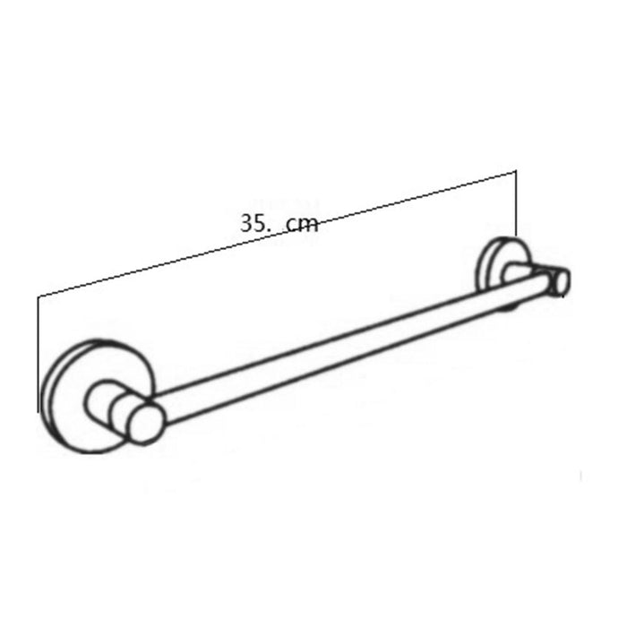 Porta Asciugamani 35 cm a Parete Cromato con Fissaggio a Viti