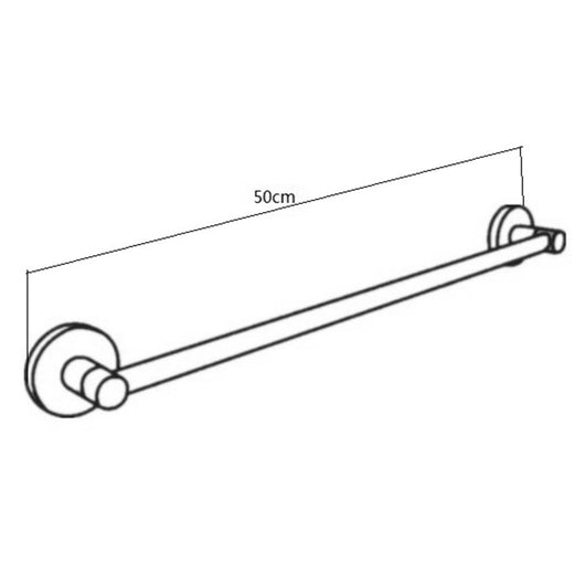 Porta Asciugamani 50 Cm A Parete Cromato Con Fissaggio A Viti