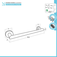 Porta asciugamani a muro 35 cm in acciaio inox satinato Galassia Kit di fissaggio incluso