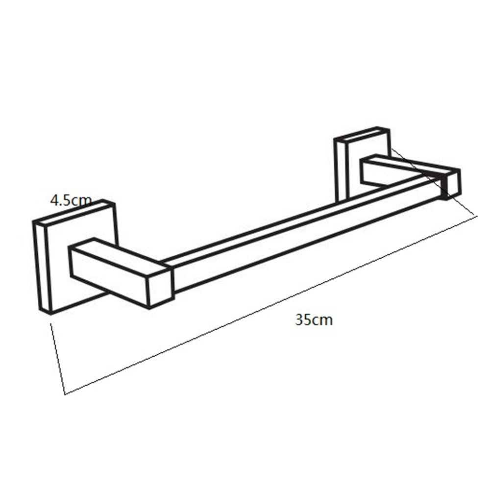 Porta asciugamani a Parete 35 cm in Acciaio Cromato