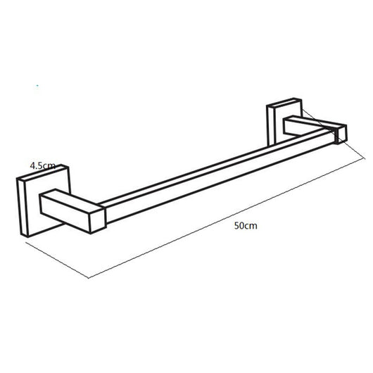 Porta Asciugamani A Muro 50 Cm In Acciaio Cromato