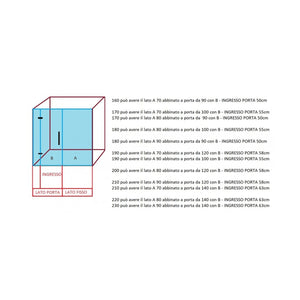 Porta doccia battente trasparente anticalcare 8mm h195 extra large, dimensioni 170