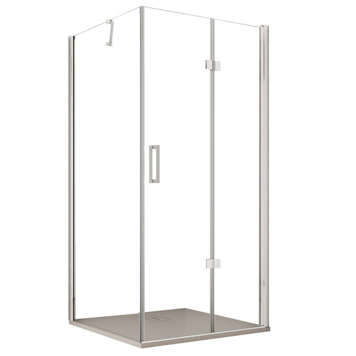 Porta doccia 2 lati porta pieghevole e lato fisso h195cm 6mm rea, misura 90x75