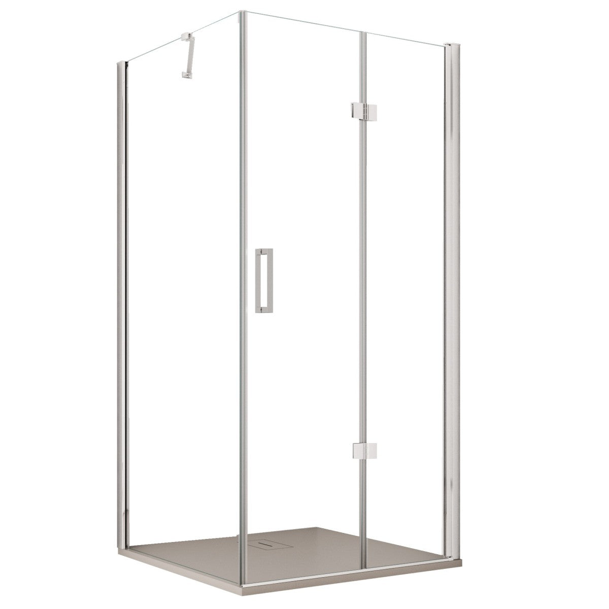 Porta doccia 2 lati porta pieghevole e lato fisso h195cm 6mm rea, misura 90x85