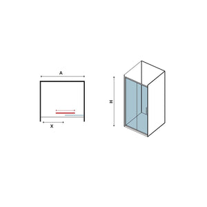 Porta doccia scorrevole in cristallo trasparente anticalcare 8mm h200 santorini 400, dimensioni 150cm