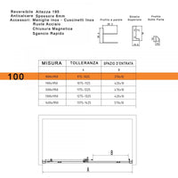 Porta doccia scorrevole trasparente 6mm h195 genesis, dimensioni 130cm