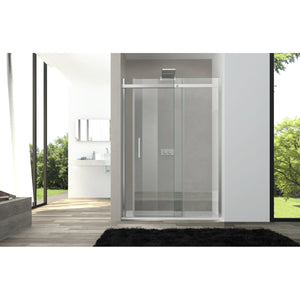 Porta doccia scorrevole trasparente 8mm h200 diamante 120cm o 170cm, dimensioni 120