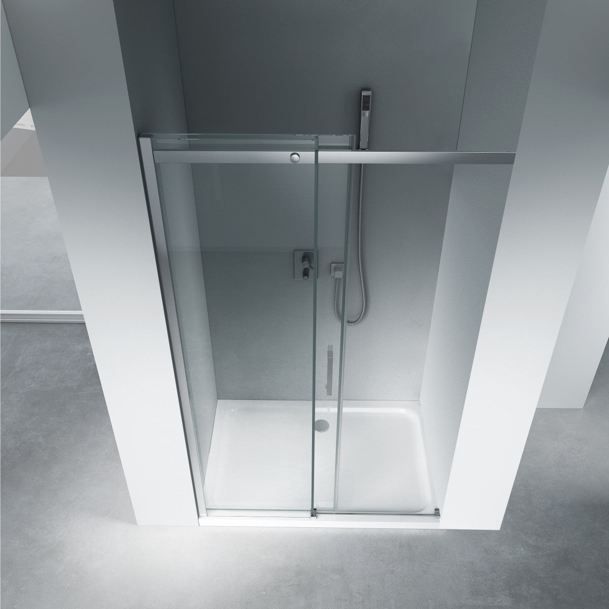 Porta doccia scorrevole trasparente 8mm h200 diamante 120cm o 170cm, dimensioni 120