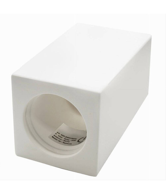 Porta Faretto Applique Soffitto In Gesso Verniciabile Forma Cubo Gu10 Gs-c140-q         