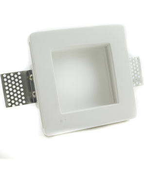 Porta Faretto Fisso In Gesso Ad Incasso Per Lampadine Gu10 Led Quadrato 12x12 Cm         