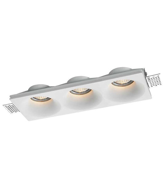 Porta Faretto In Gesso A Scomparsa 3 Led Fori Da Incasso Soffitto Verniciabile         