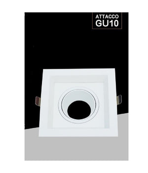 Porta Faretto Orientabile Da Incasso Bianco Per Lampadine Gu10 Gu5.3 P33-gu10-b1         