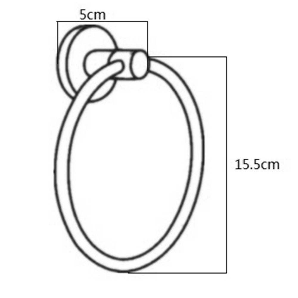 Porta Salviette ad Anello Cromato a Parete Fissaggio con Viti