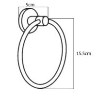 Porta Salviette ad Anello Cromato a Parete Fissaggio con Viti