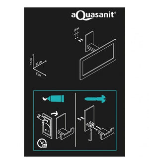 Porta salviette serie flat cm 45 - fissaggio ad incollo o con viti cod 76460