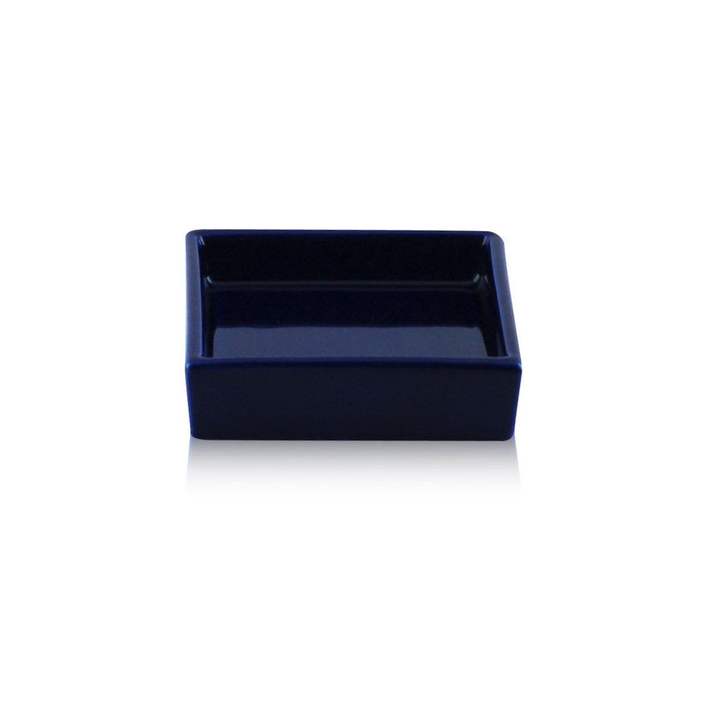 Porta sapone da appoggio quadrato in ceramica - accessori bagno, colore blu