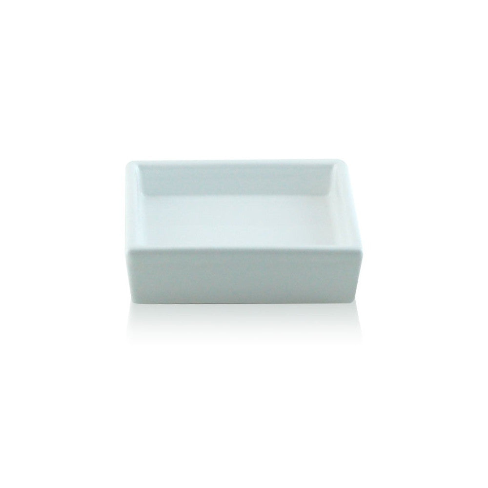 Porta sapone da appoggio quadrato in ceramica - accessori bagno, colore bianco