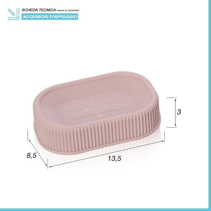 Porta sapone da appoggio rosa in plastica Ring