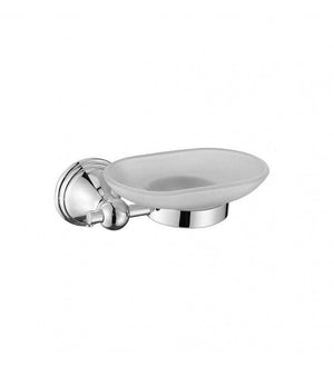 Porta sapone da parete con bacinella in vetro satinato - serie queen cod 81495