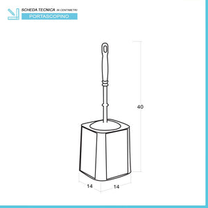 Porta scopino bagno in plastica grigia completo di spazzola con setole nere