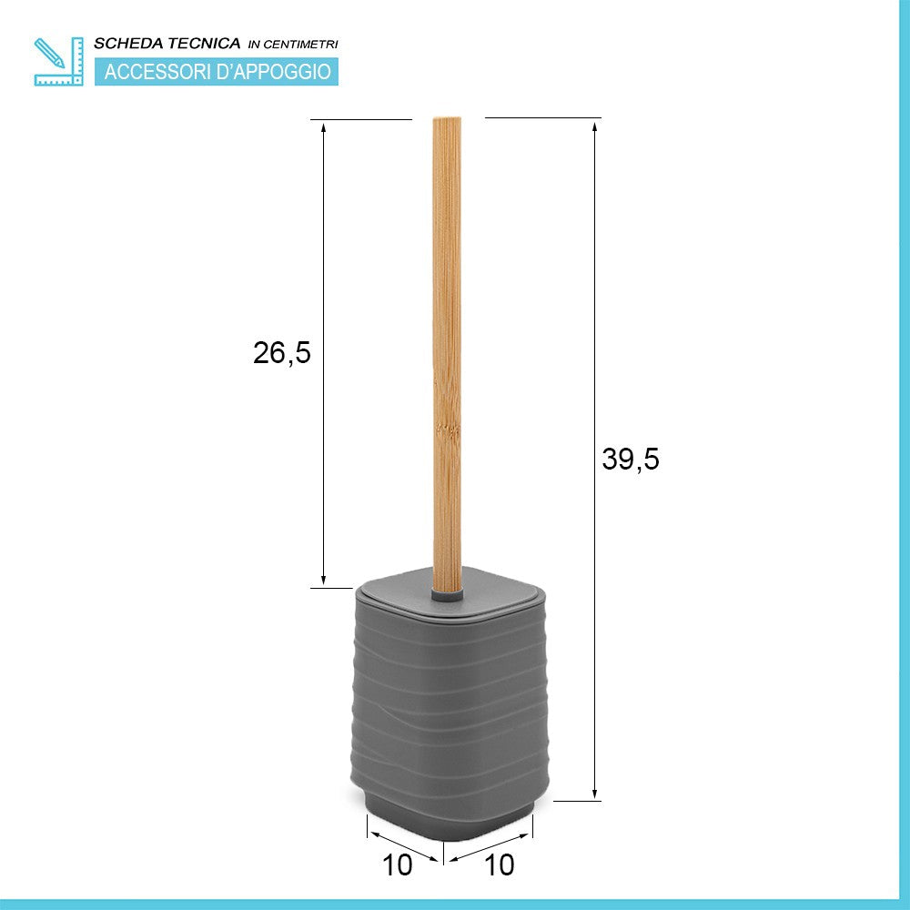 Porta scopino da appoggio grigio in abs e bambÃ¹ Wave